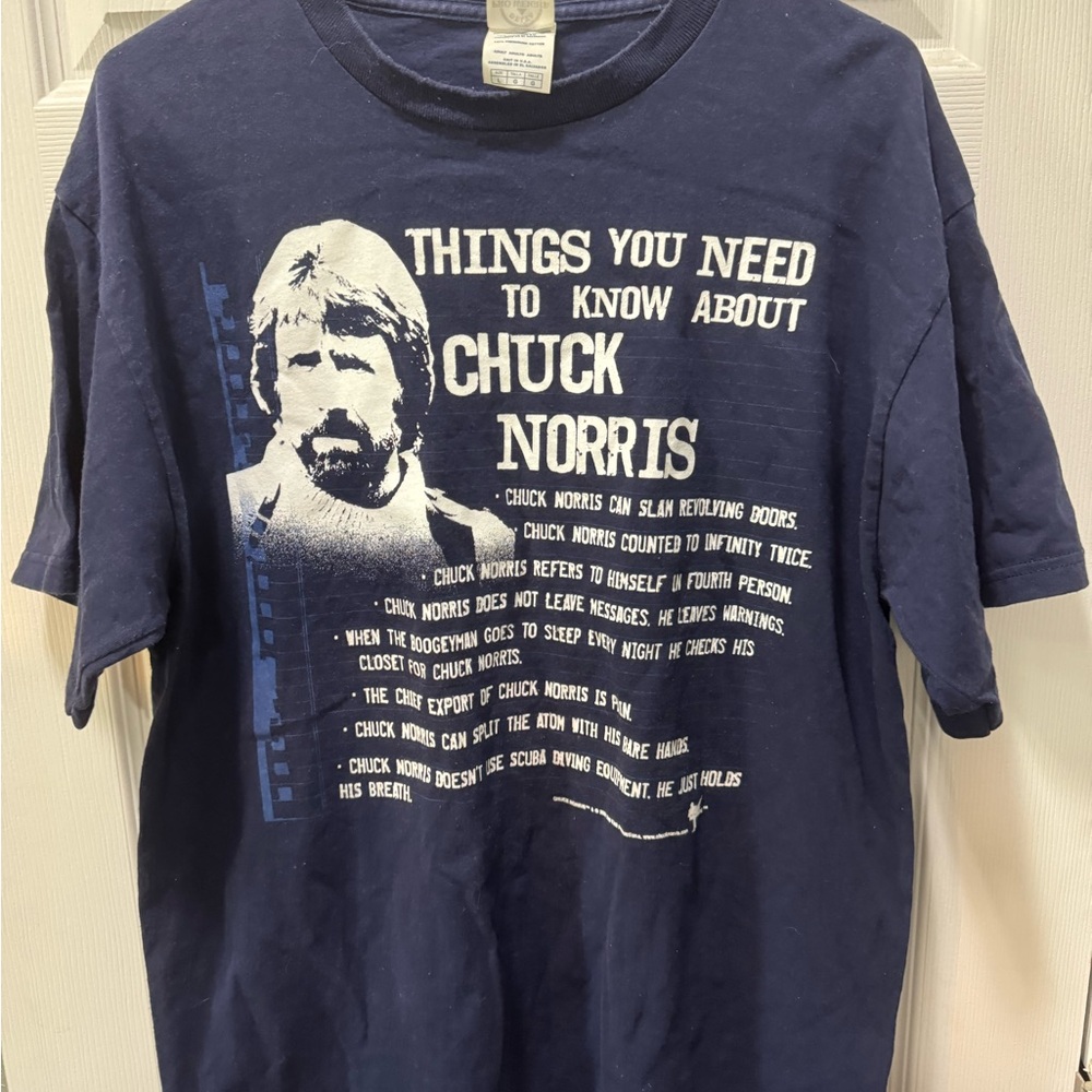 VTG 08 - Chuck Norris Navy Graphic T-Shirt